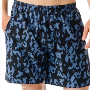 ZYIA XXL MEN CAMO BLUE BLACK SHORTS SWIM